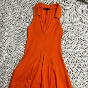 Zara Orange Dress || Tennis mock